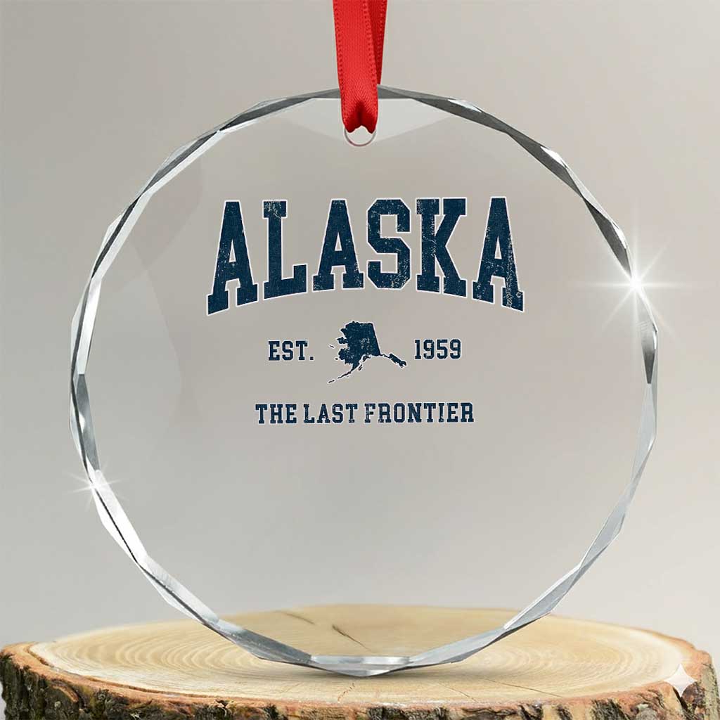 Alaska Crystal Glass Ornament Vintage Sports Design The Last Frontier Souvenirs - Wonder Print Shop