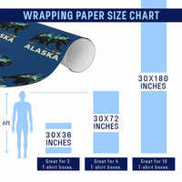 Alaska Wrapping Paper Roll Alaskan Night Sky Northern Lights Aurora Bear - Wonder Print Shop