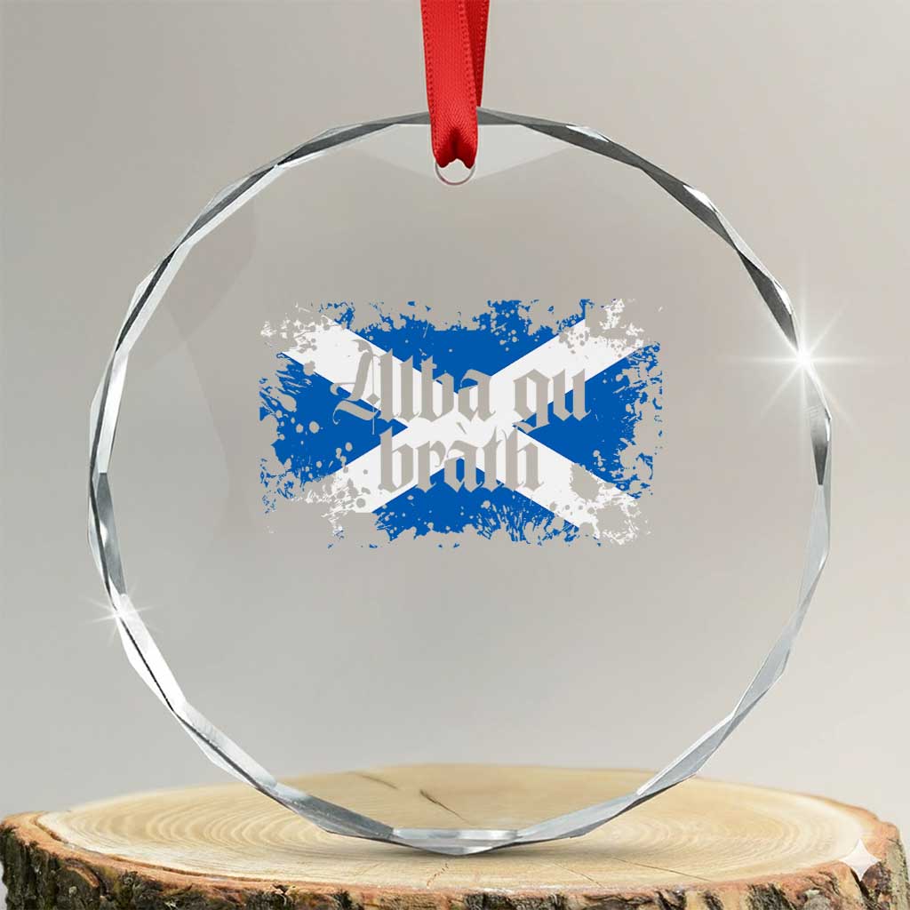 Alba Gu Brath Crystal Glass Ornament Vintage Scottish Scotland Flag Saltire - Wonder Print Shop