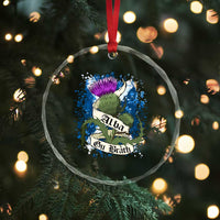 Alba Gu Brath Crystal Glass Ornament Vintage Thistle Flower Scottish Scotland Flag Saltire - Wonder Print Shop