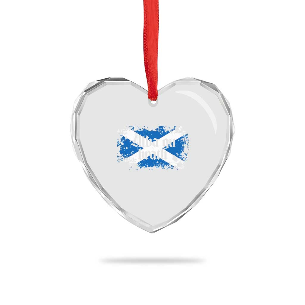 Alba Gu Brath Heart Crystal Glass Ornament Vintage Scottish Scotland Flag Saltire - Wonder Print Shop