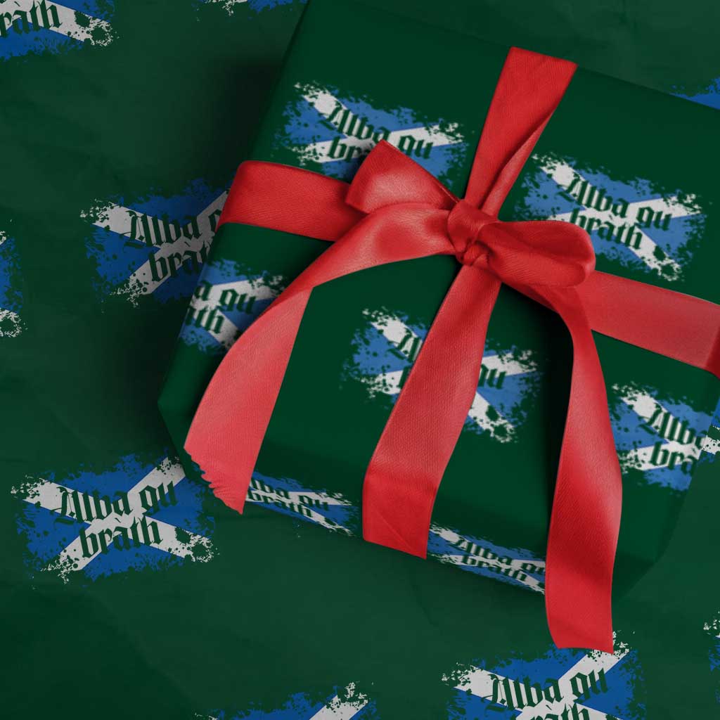 Alba Gu Brath Wrapping Paper Roll Vintage Scottish Scotland Flag Saltire - Wonder Print Shop