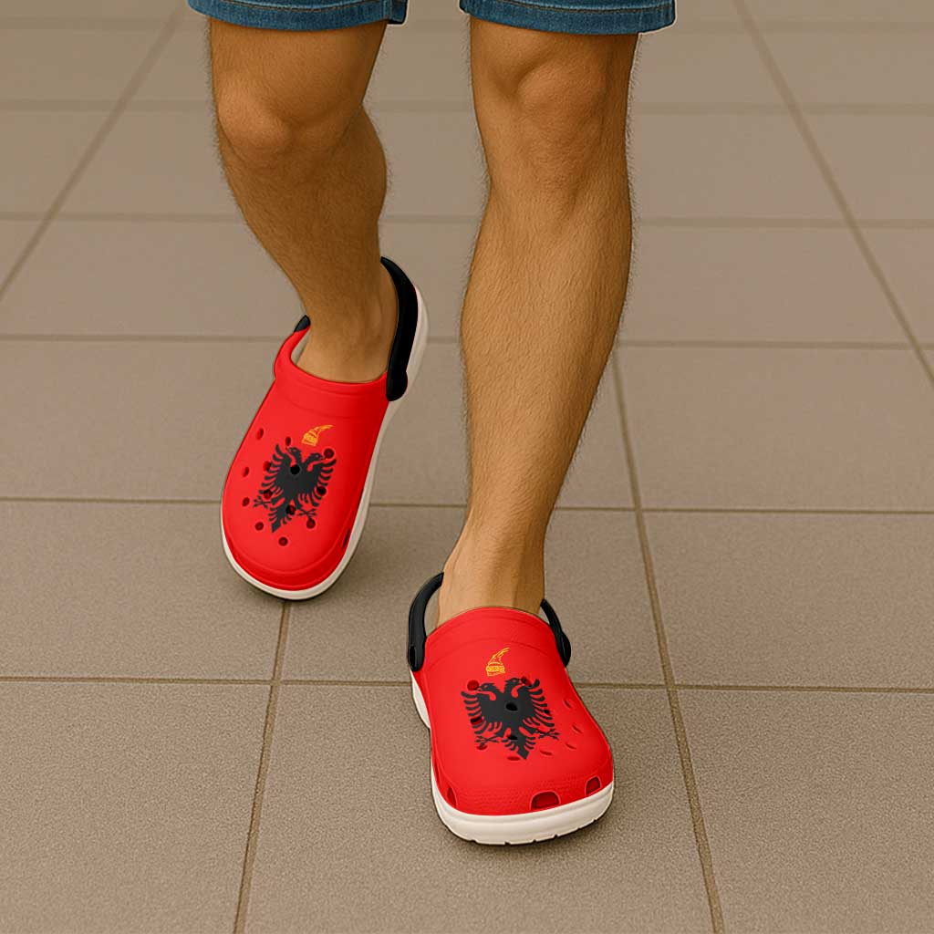 Albania Clogs Shoes Flag Color Inspiration - Wonder Print Shop