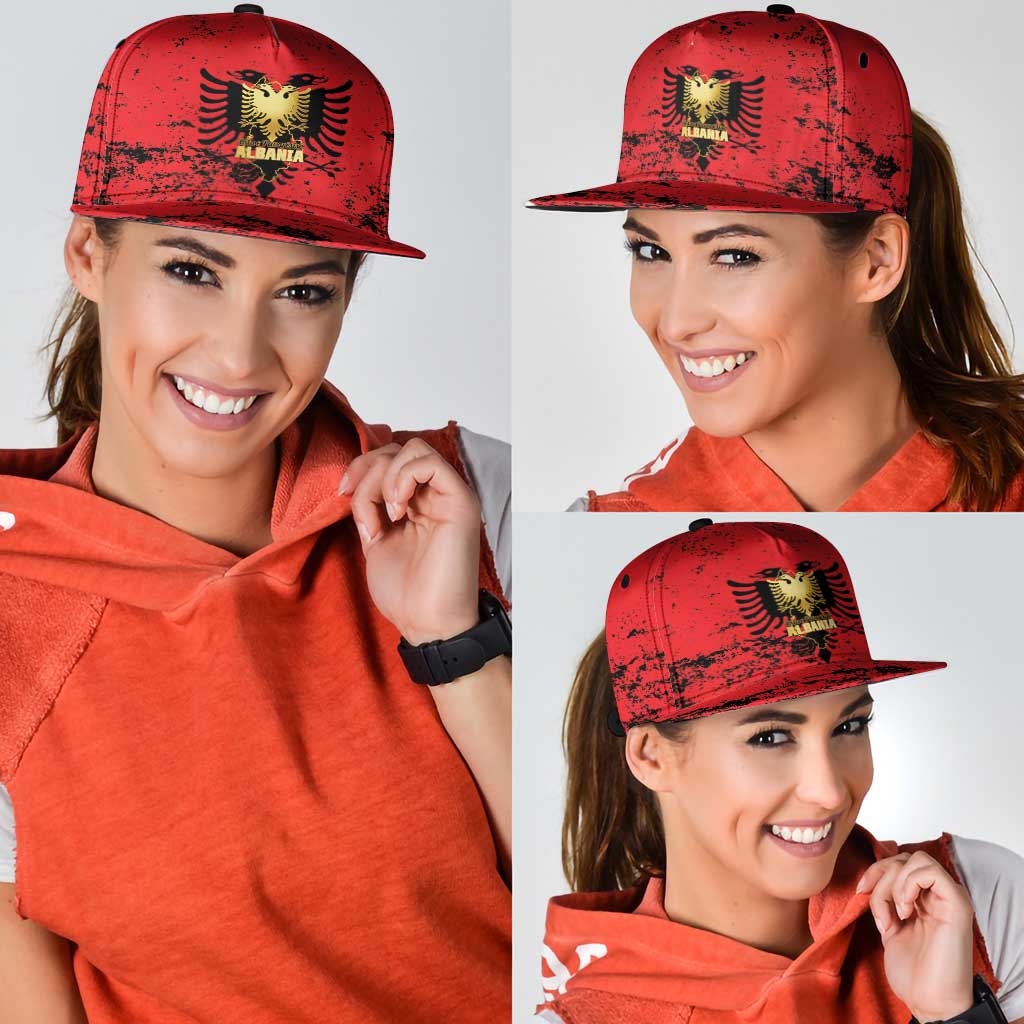 Albania Independence Day Snapback Cap Dita e Pavaresise Map Grunge Style - Wonder Print Shop