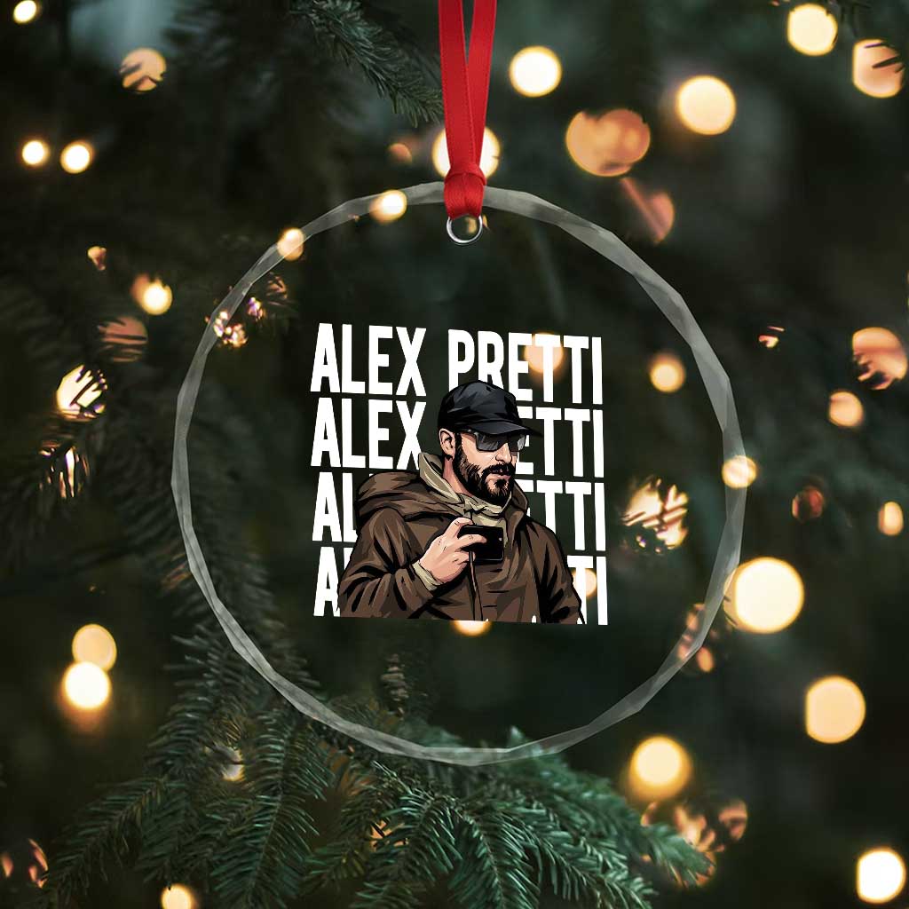 Alex Pretti Crystal Glass Ornament Minneapolis Hero Nurse Community Support Gift