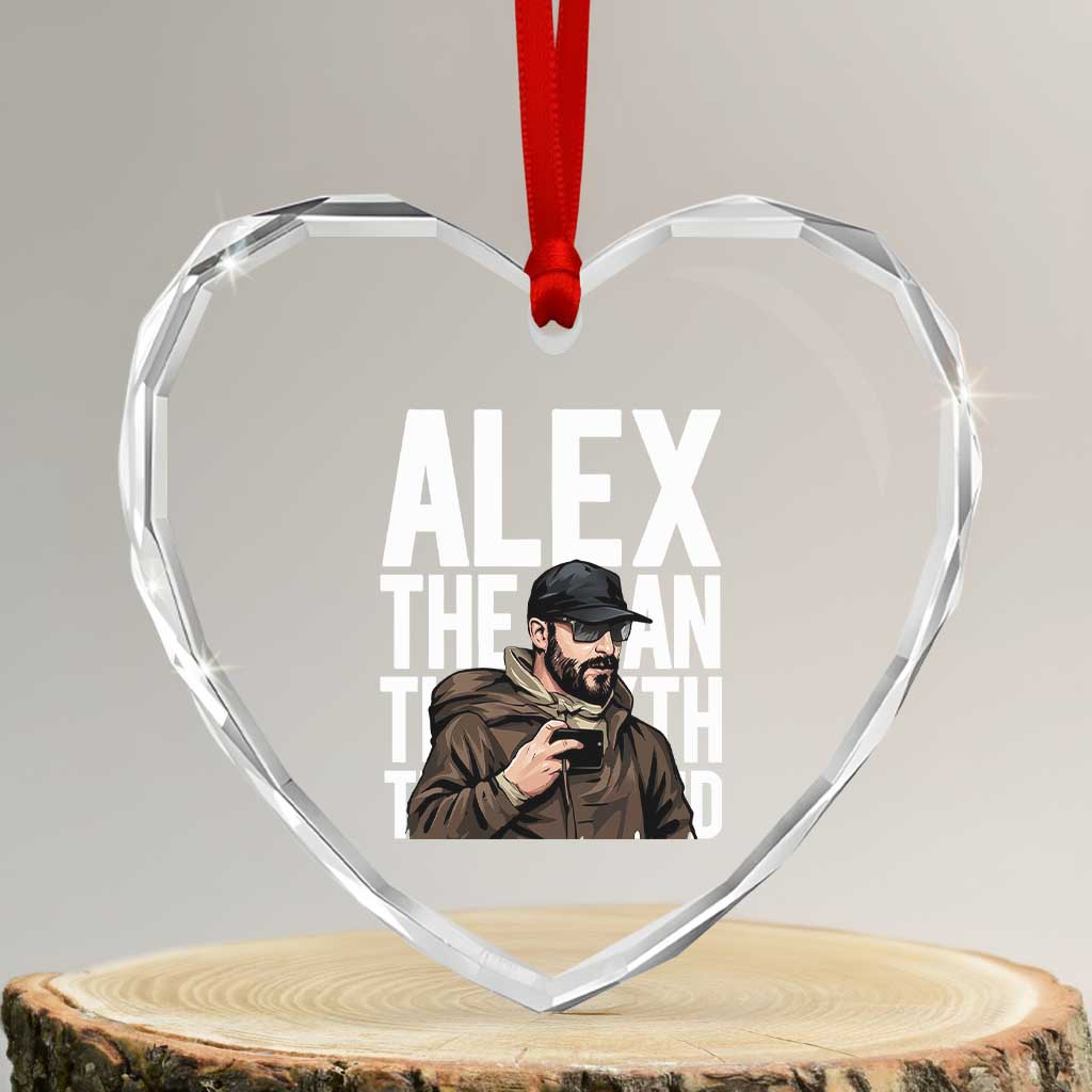 Alex Pretti Heart Crystal Glass Ornament Alex The Man The Myth The Legend Vintage Gift