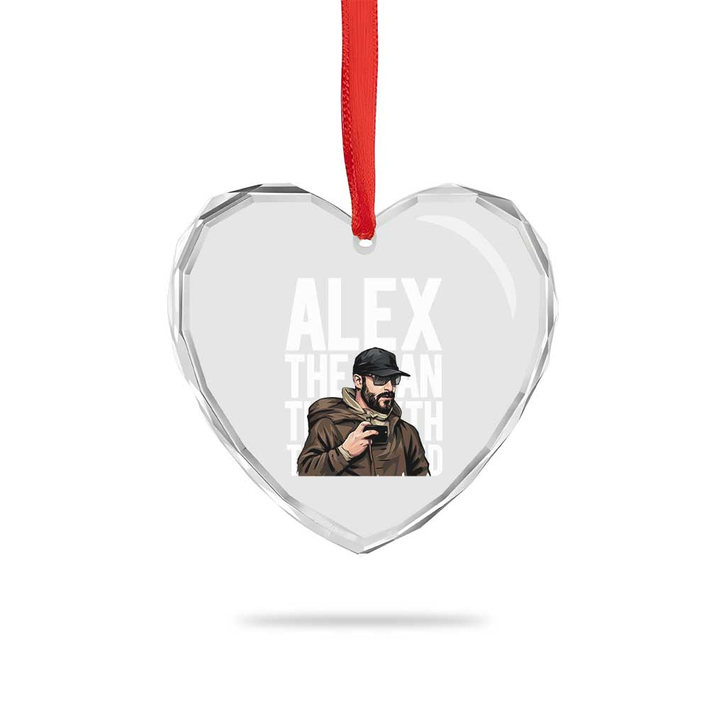 Alex Pretti Heart Crystal Glass Ornament Alex The Man The Myth The Legend Vintage Gift