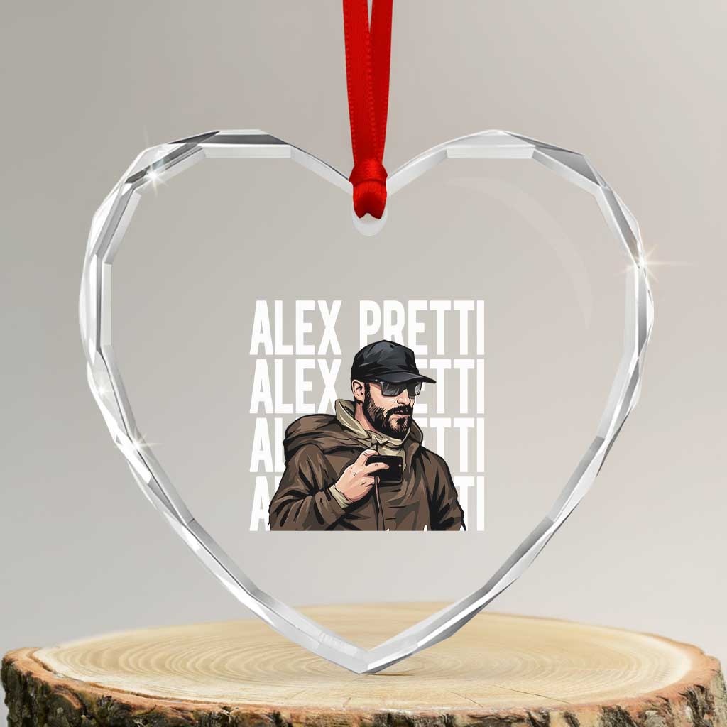 Alex Pretti Heart Crystal Glass Ornament Minneapolis Hero Nurse Community Support Gift