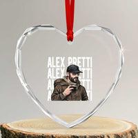 Alex Pretti Heart Crystal Glass Ornament Minneapolis Hero Nurse Community Support Gift