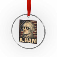 Alexander Hamilton Crystal Glass Ornament Vintage American Flag TS10