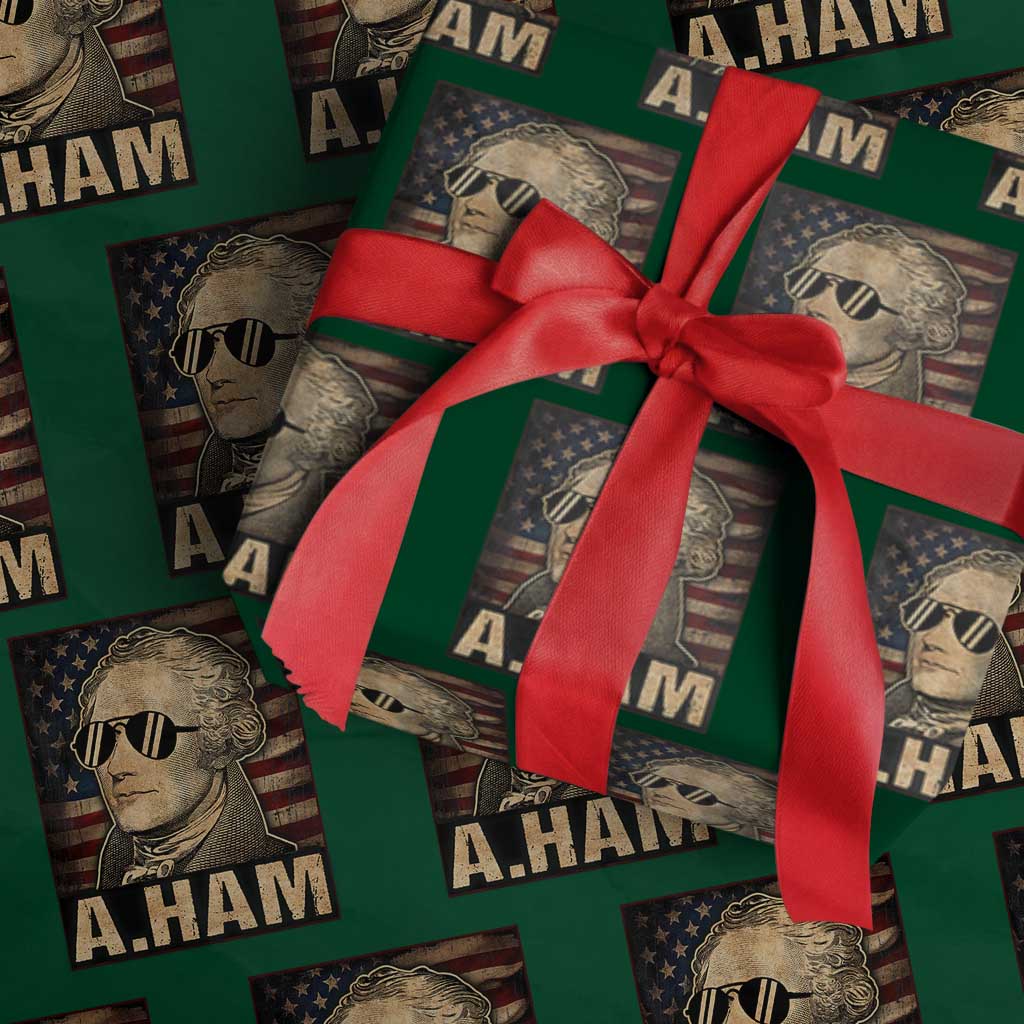 Alexander Hamilton Wrapping Paper Roll Vintage American Flag - Wonder Print Shop