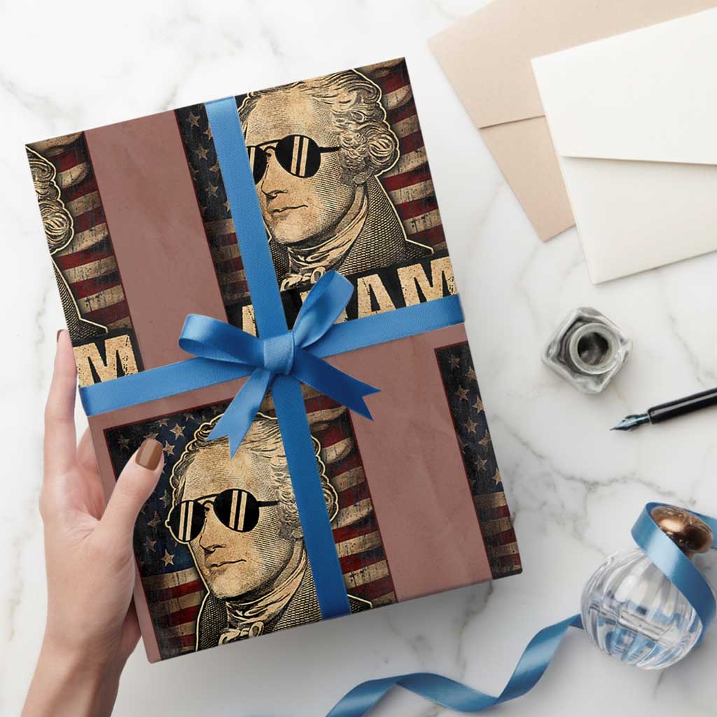 Alexander Hamilton Wrapping Paper Roll Vintage American Flag - Wonder Print Shop
