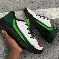 Algeria 2026 Football Chunky Sneakers Go Greens Islamic Pattern Curve Stylized - Wonder Print Shop