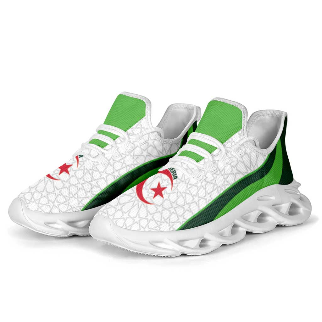 Algeria 2026 Football Clunky Sneakers Go Greens Islamic Pattern Curve Stylized - Wonder Print Shop