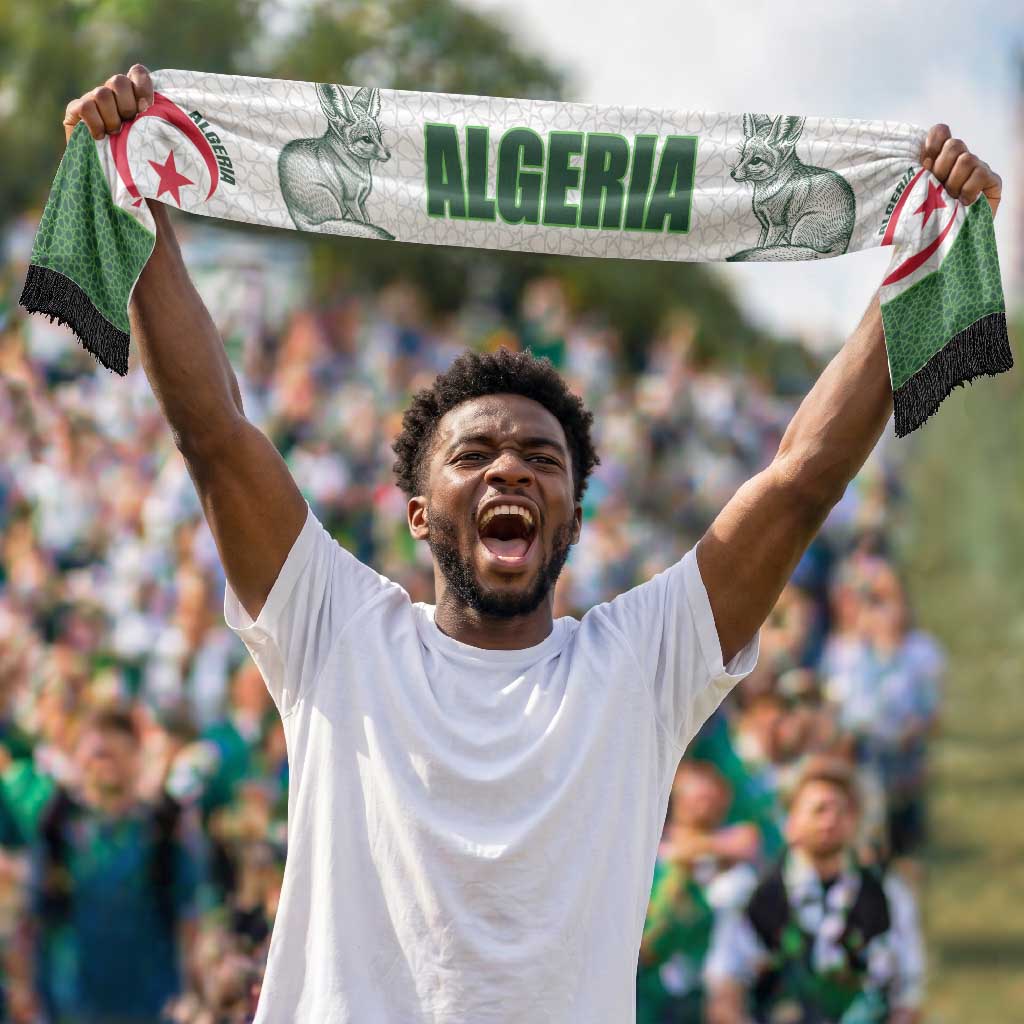 Algeria 2026 Football Soccer Scarf Go Fennecs Islamic Pattern