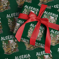 Algeria Algerian Culture and Landmarks Collage Graphic Wrapping Paper Roll Proud Fennec Fox Heritage and Arabic Calligraphy