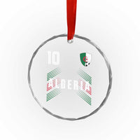 Algeria Soccer Sports Graphic Number 10 Jersey Style Crystal Glass Ornament Proud Algerian Football Fans Game Day Maghreb Pride