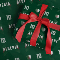 Algeria Soccer Sports Graphic Number 10 Jersey Style Wrapping Paper Roll Proud Algerian Football Fans Game Day Maghreb Pride