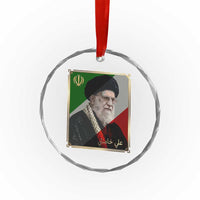 Ali Khamenei Memorial Tribute Portrait Crystal Glass Ornament
