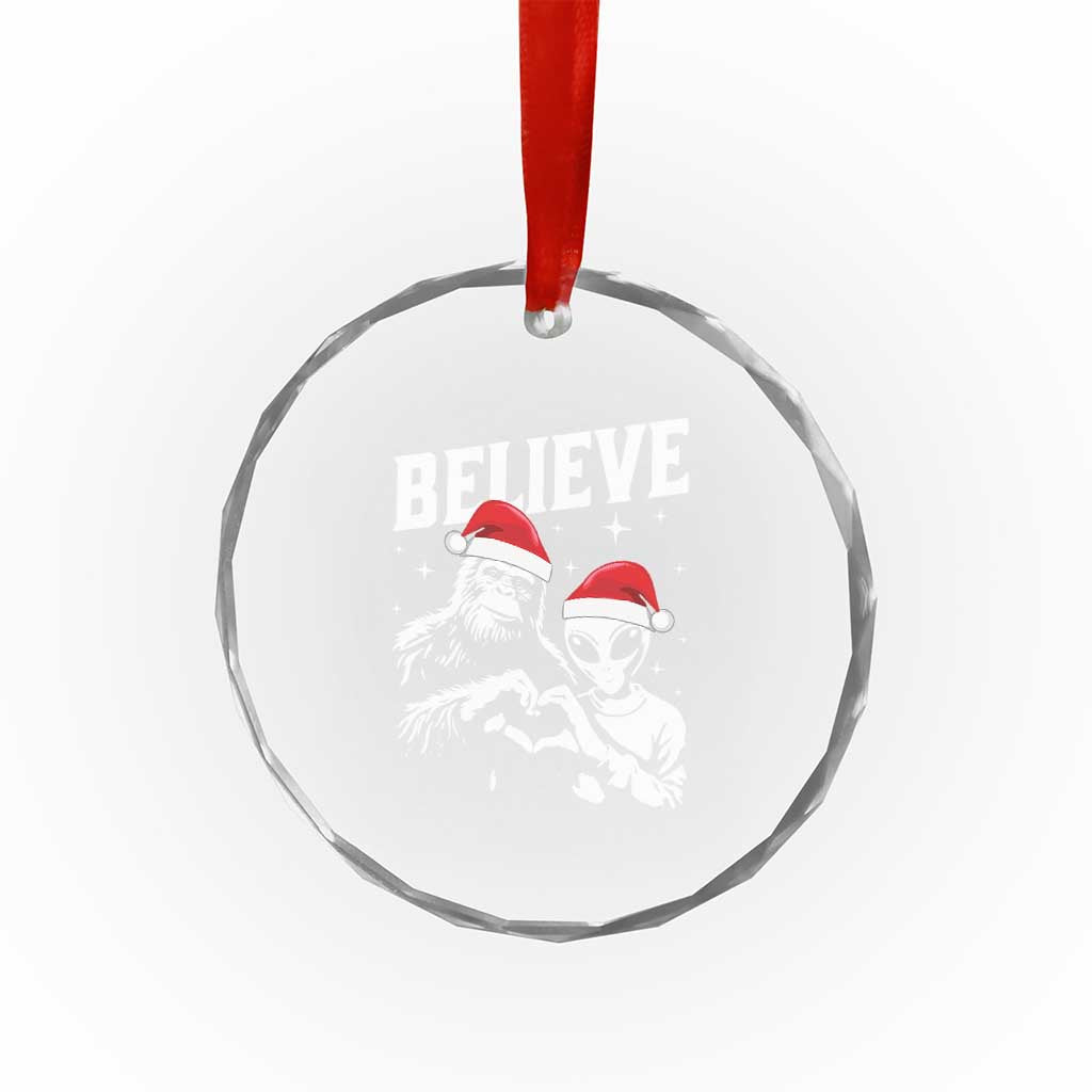 Alien And Bigfoot Crystal Glass Ornament TS10