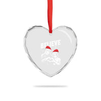 Alien And Bigfoot Heart Crystal Glass Ornament - Wonder Print Shop