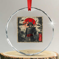 Alien Samurai Crystal Glass Ornament Vintage Japanese Art UFO Funny Ukiyo-e Warrior