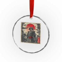 Alien Samurai Crystal Glass Ornament Vintage Japanese Art UFO Funny Ukiyo-e Warrior