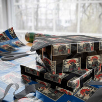Alien Samurai Wrapping Paper Roll Vintage Japanese Art UFO Funny Ukiyo-e Warrior
