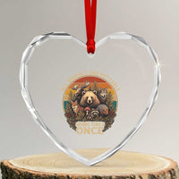 All Animals Are Pettable Some Only Once Heart Crystal Glass Ornament Retro Wild Animals