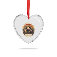 All Animals Are Pettable Some Only Once Heart Crystal Glass Ornament Retro Wild Animals