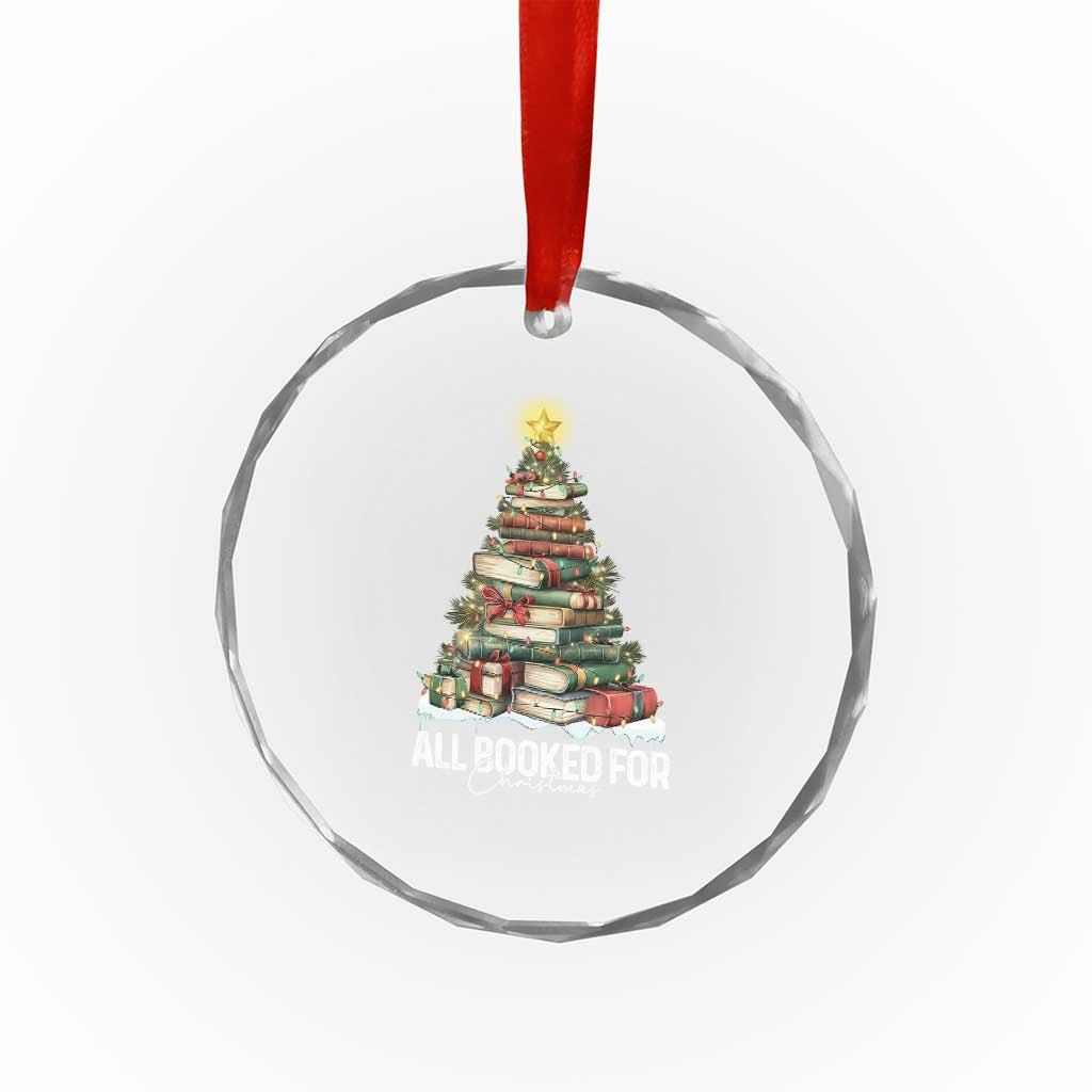 All Booked For Christmas Crystal Glass Ornament Xmas Tree Lights Book Lover - Wonder Print Shop