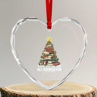 All Booked For Christmas Heart Crystal Glass Ornament Xmas Tree Lights Book Lover - Wonder Print Shop