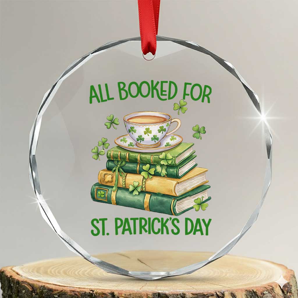 All Booked For St Patricks Day Crystal Glass Ornament Gift For Book Lovers