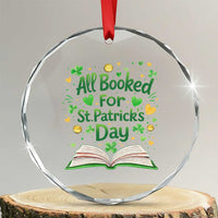 All Booked For St Patricks Day Crystal Glass Ornament Irish Bookworm Gift