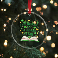 All Booked For St Patricks Day Crystal Glass Ornament Irish Bookworm Gift