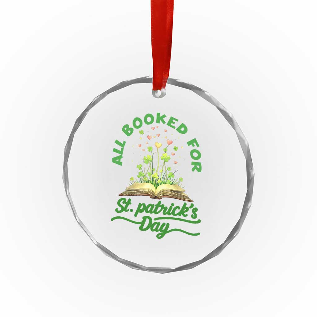 All Booked For St Patricks Day Crystal Glass Ornament Irish Reader Gift