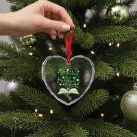 All Booked For St Patricks Day Heart Crystal Glass Ornament Irish Bookworm Gift