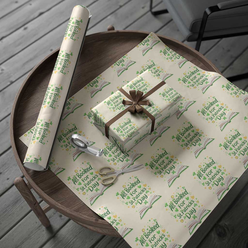 All Booked For St Patricks Day Wrapping Paper Roll Irish Bookworm Gift