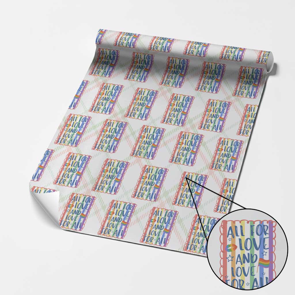 All For Love And Love For All Wrapping Paper Roll Pride Month LGBT Support