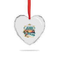 All I Need Is Jesus And The Beach Heart Crystal Glass Ornament Christian Summer Faith Graphic