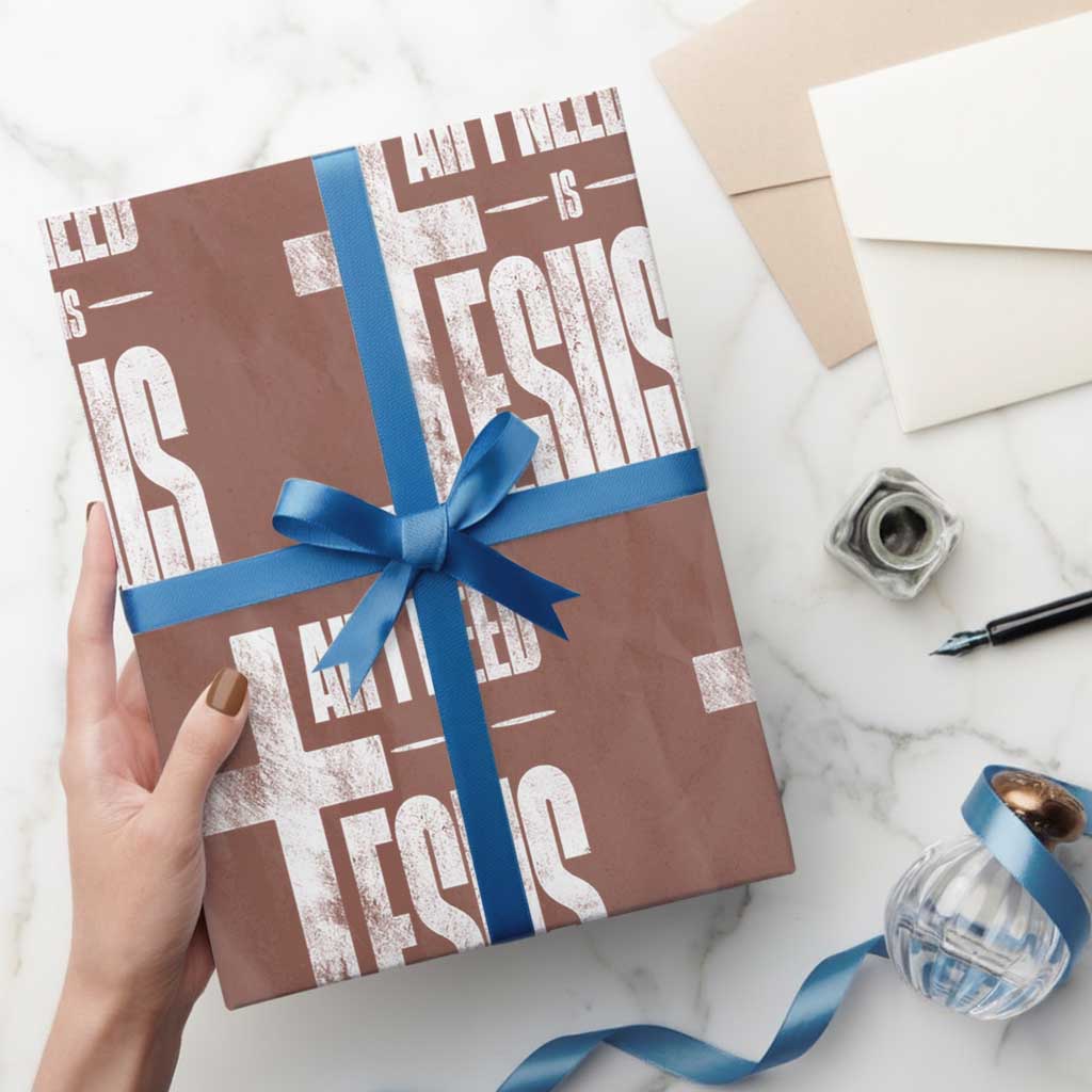 All I Need Is Jesus Wrapping Paper Roll Christian Believer Faith God Religious - Wonder Print Shop
