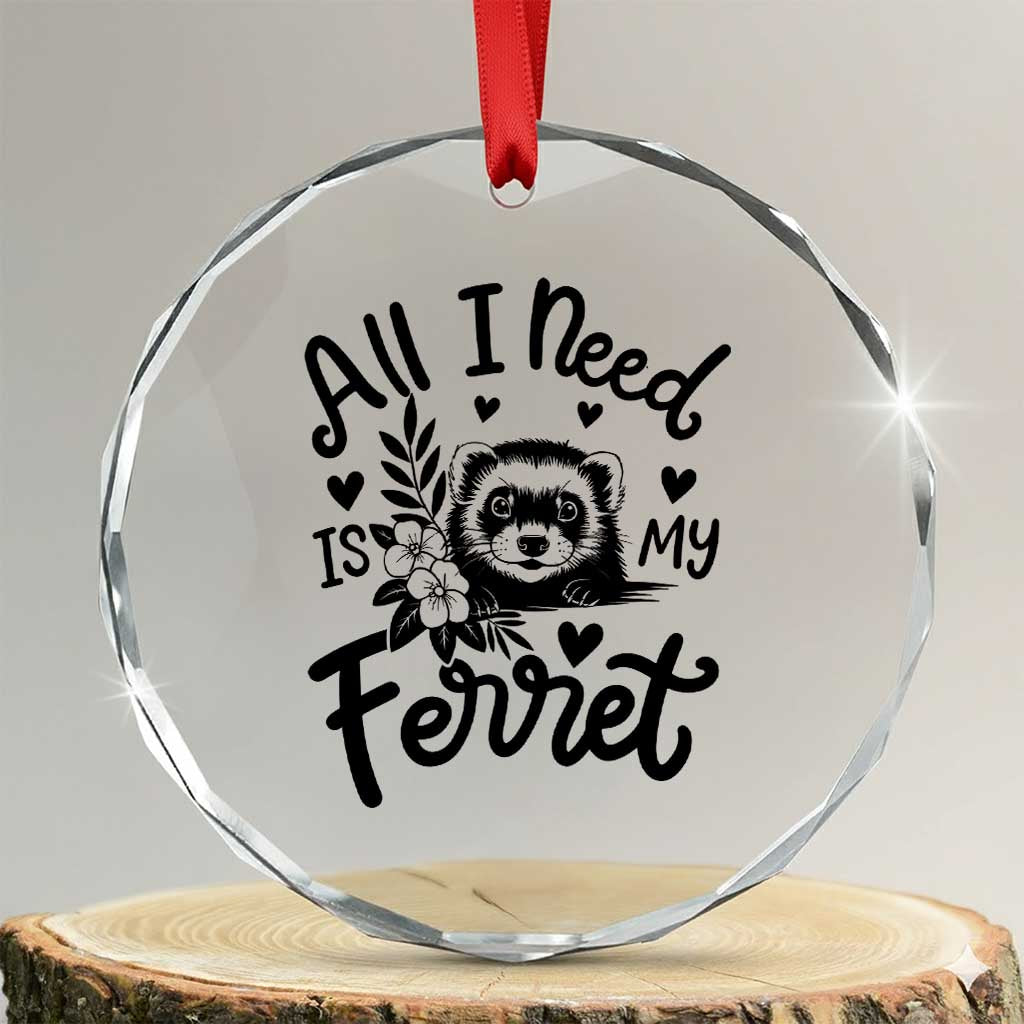 All I Need Is My Ferret Crystal Glass Ornament Cute Exotic Pet Owner Gift