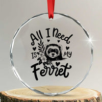 All I Need Is My Ferret Crystal Glass Ornament Cute Exotic Pet Owner Gift