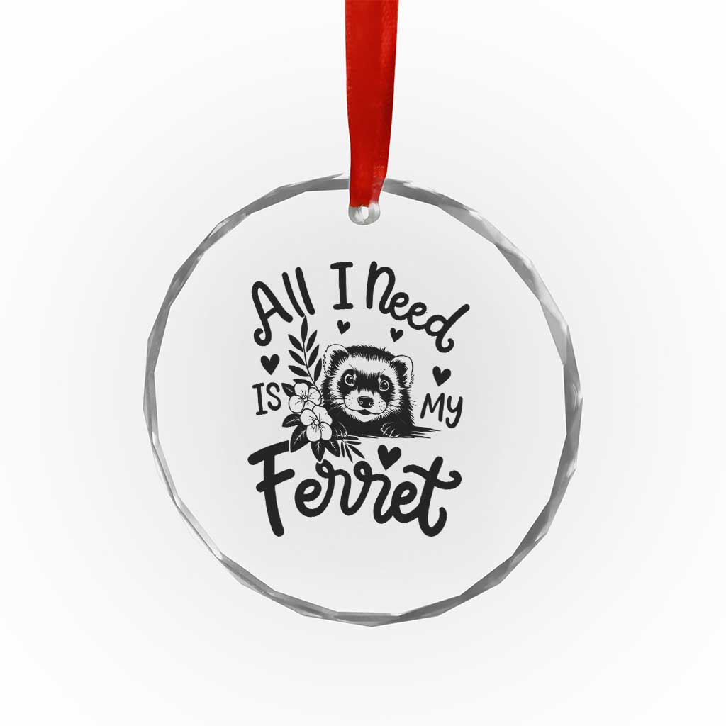 All I Need Is My Ferret Crystal Glass Ornament Cute Exotic Pet Owner Gift