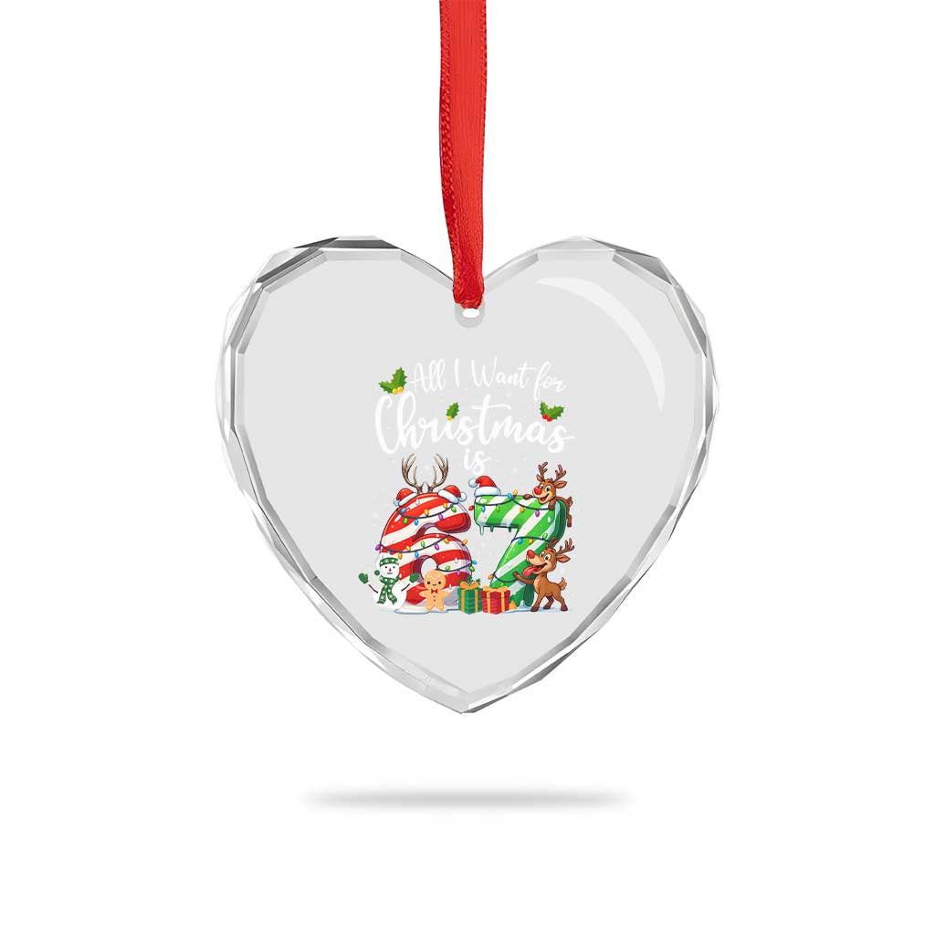 All I Want For Christmas Is 67 Heart Crystal Glass Ornament Trending Meme Holiday Gift - Wonder Print Shop