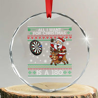 All I Want For Christmas Is A 180 Crystal Glass Ornament Santa Dart Player Xmas Gift - Wonder Print Shop