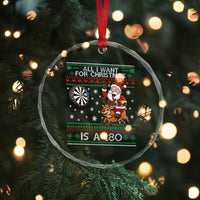 All I Want For Christmas Is A 180 Crystal Glass Ornament Santa Dart Player Xmas Gift - Wonder Print Shop