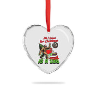 All I Want For Christmas Is A 180 Heart Crystal Glass Ornament Bigfoot Lover Dartist Gift - Wonder Print Shop