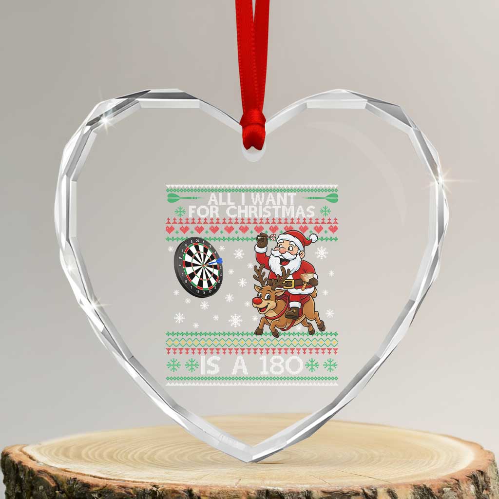 All I Want For Christmas Is A 180 Heart Crystal Glass Ornament Santa Dart Player Xmas Gift - Wonder Print Shop