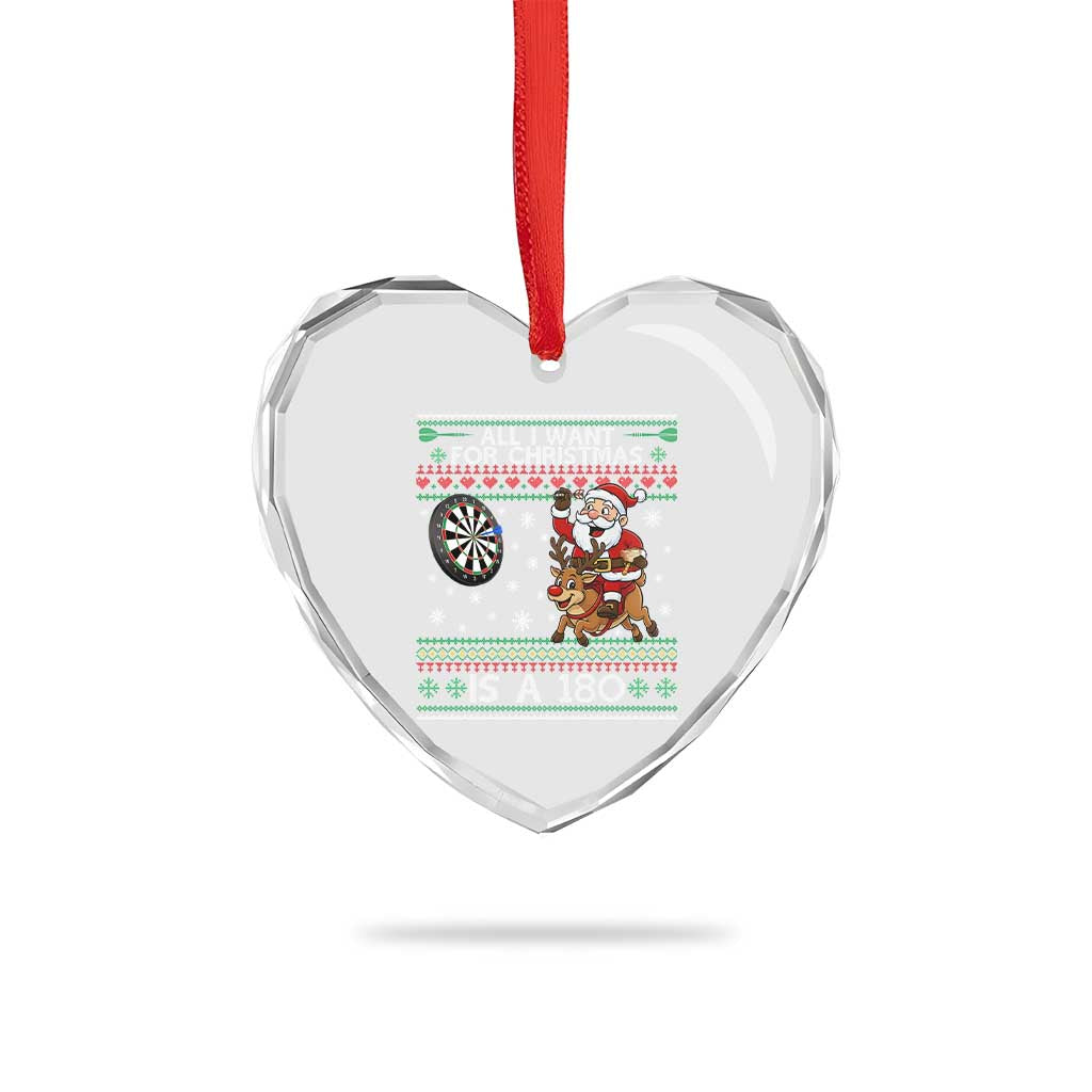 All I Want For Christmas Is A 180 Heart Crystal Glass Ornament Santa Dart Player Xmas Gift - Wonder Print Shop